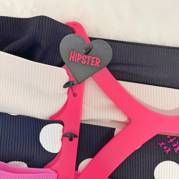 Betsey Johnson Hipster Panties Pink, Black, White Polka Dot 5 Piece Set Size L - Picture 4 of 7